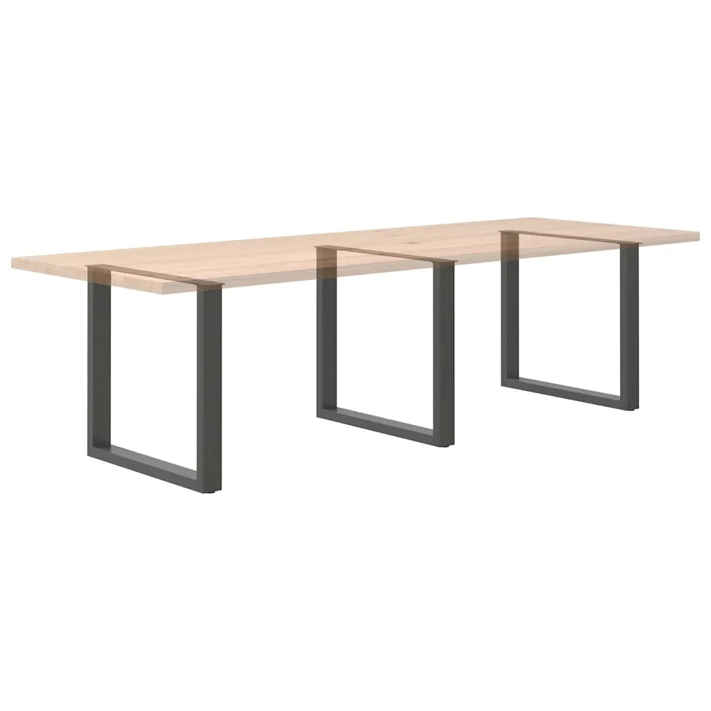 Gambe per tavolo da pranzo a forma di U 3 pz Antracite 90x(72-73) cm Acciaio 4013210