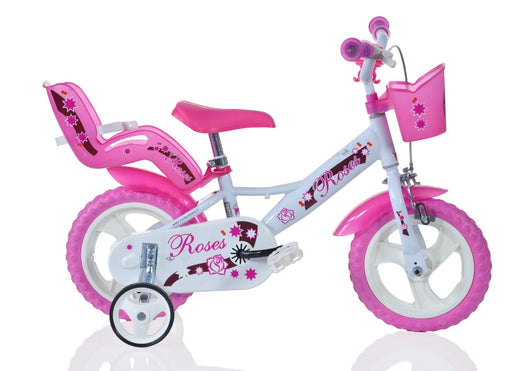 SCH ROSES 12", bicicletta per bambini, bici bambina, adatta a bambini tra i 3 e i 5 anni, per altezza tra 85 e 105 cm, c