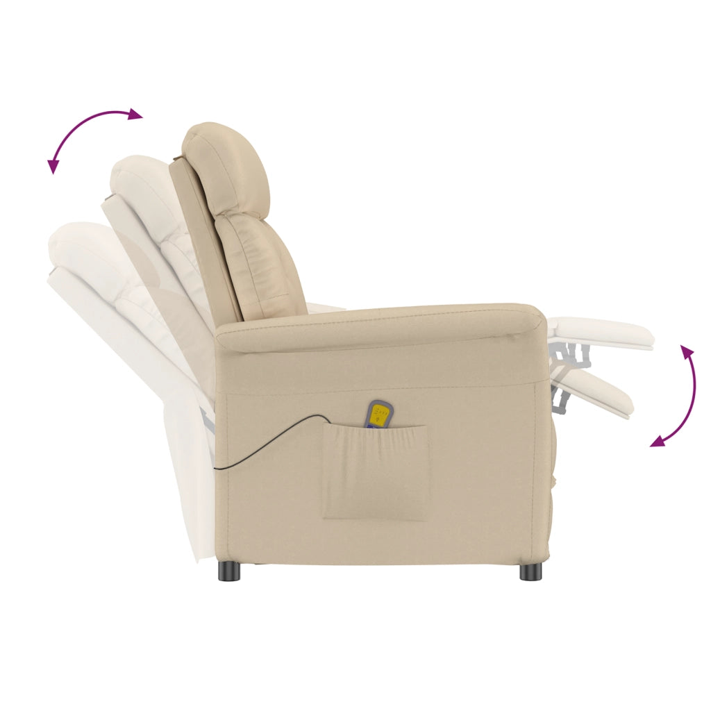 Poltrona Massaggiante  in Microfibra Color Crema