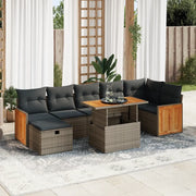Set Divano da Giardino 5 pz con Cuscini Grigio in Polyrattan 3328166
