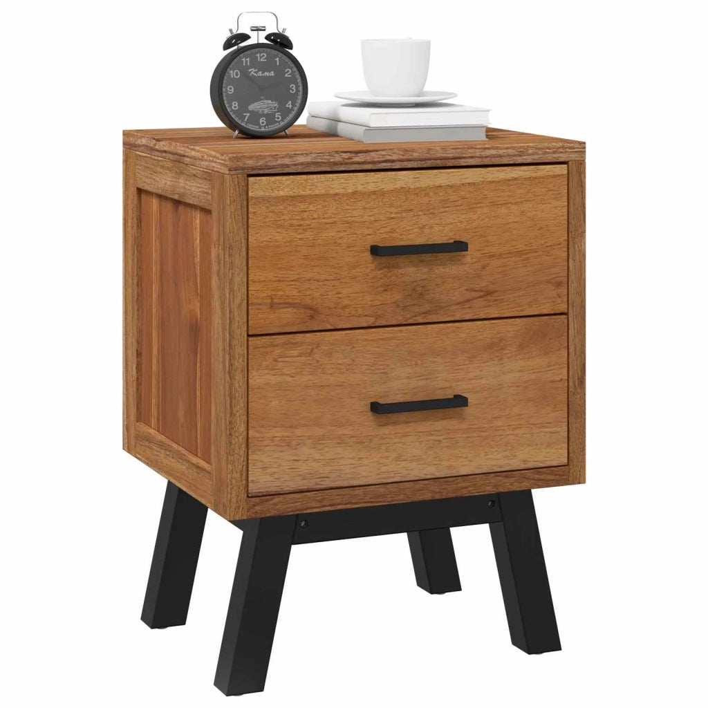 Comodino-Tavolino da notte Naturale 40 x 35 x 55 cm Legno di teak solido