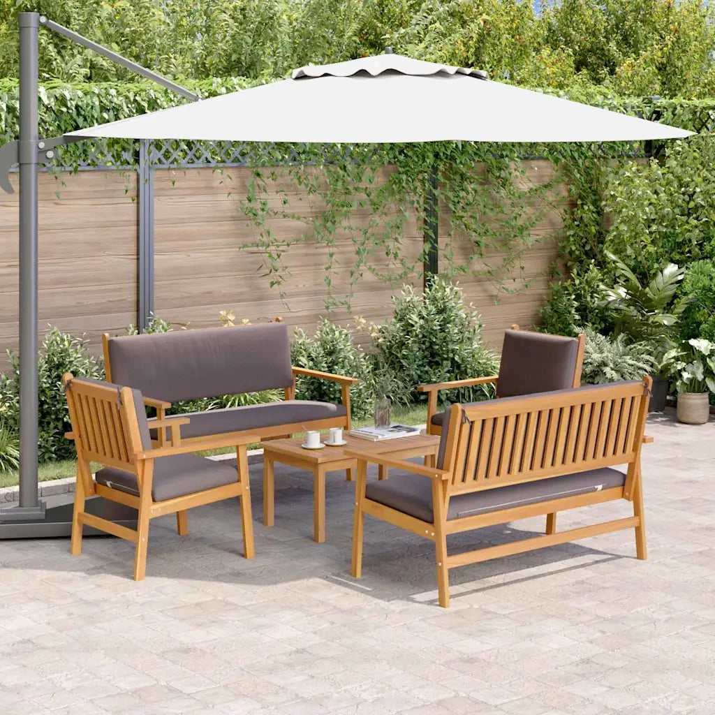 Set Divano da Giardino 5 pcs Marrone Legno di Acacia Massello 3331814