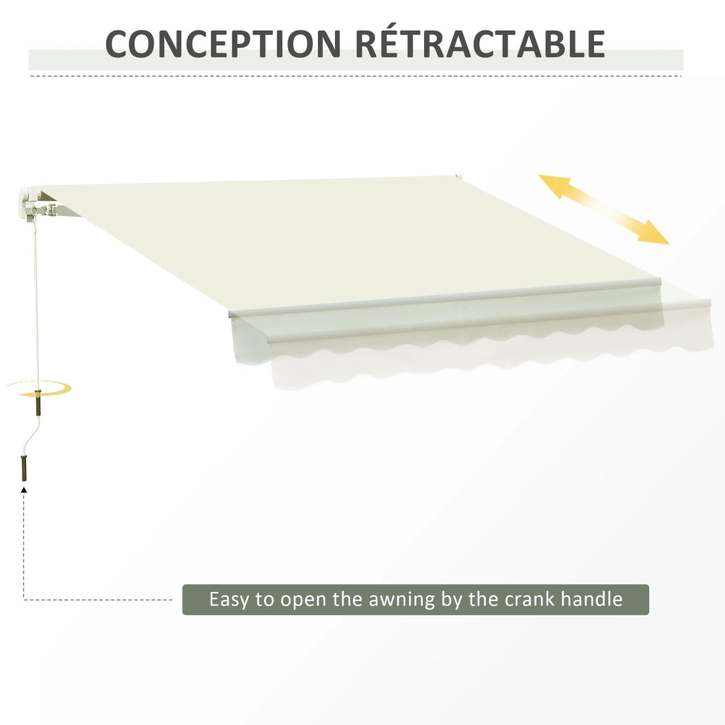 Tenda da esterno retrattile 295x245 cm ¨C zephmum ¨C crema, alluminio e poliestere