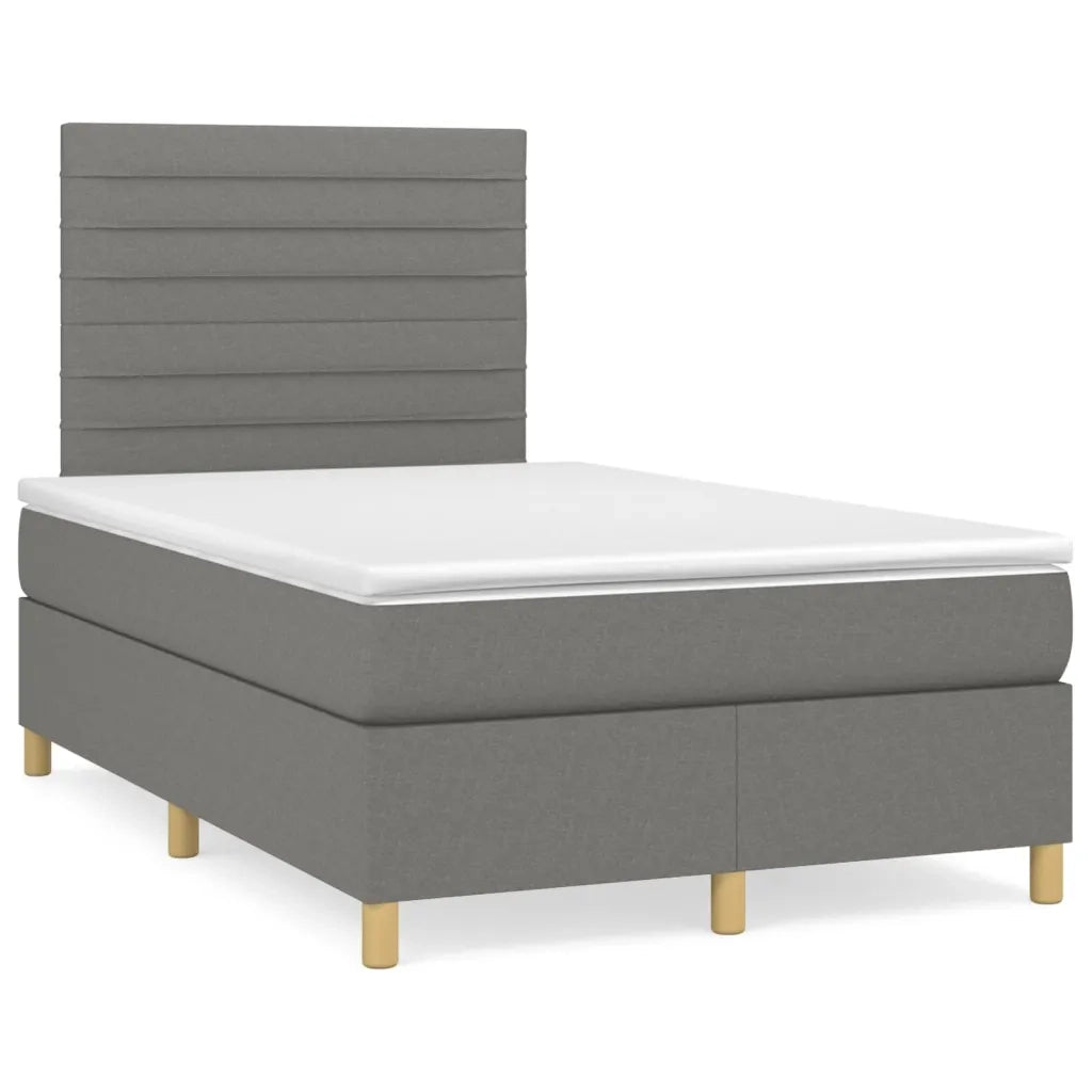 Giroletto a Molle con Materasso Grigio Scuro 120x200 cm Tessuto 3142402