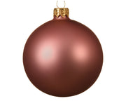 Box Da 6 Palline Di Natale Vetro Opaco Colore Velluto Rosa 6Cm