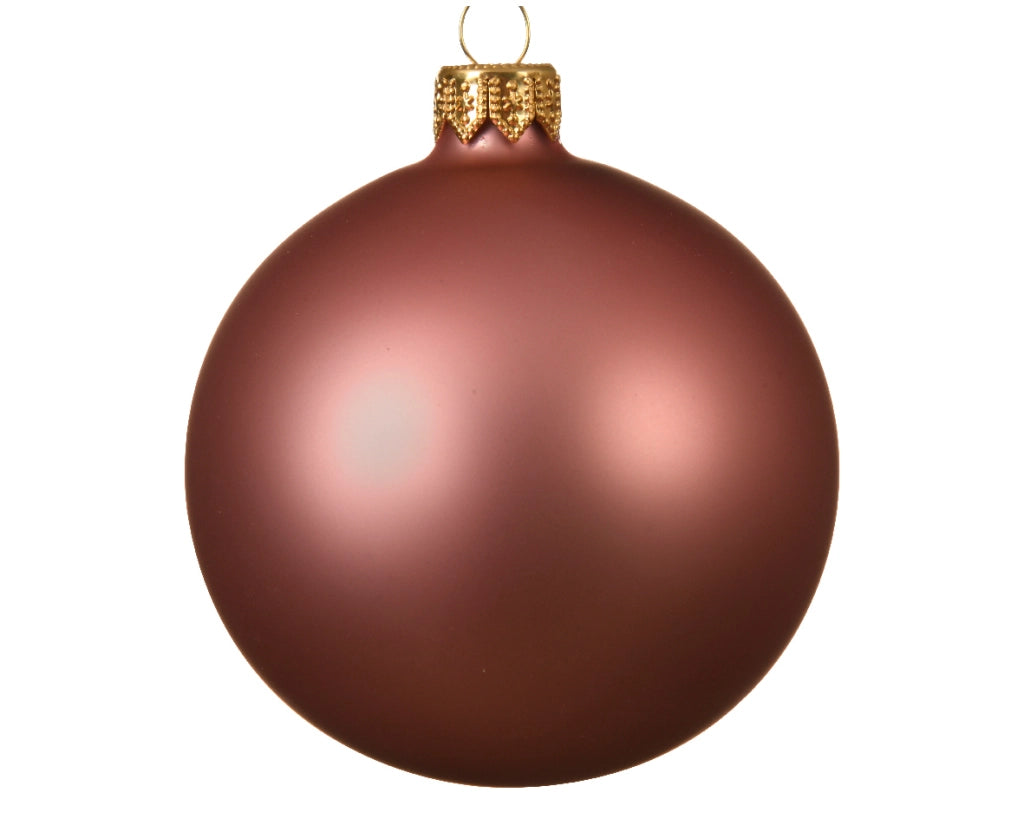 Box Da 6 Palline Di Natale Vetro Opaco Colore Velluto Rosa 6Cm