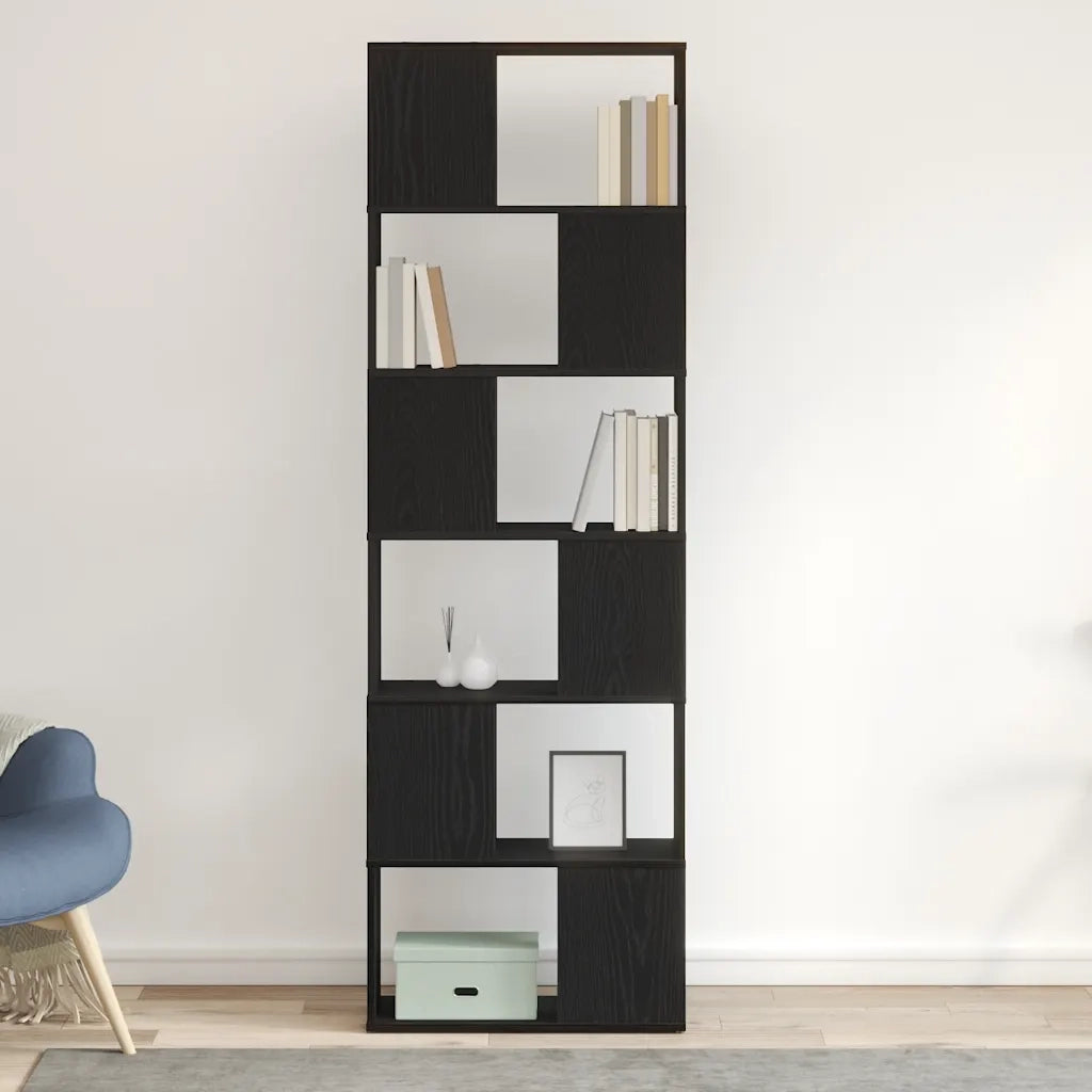 vidaXL Libreria/Divisorio Rovere Nero 60x24x186 cm