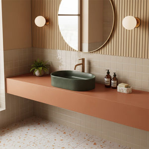 Lavabo Da Appoggio Rea Vanda Olive Matt