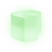 Vaso Fioriera luminosa angolare moderna di design 160x35 H50 in polimero resistente con LED verde per interno ed esterno - Made in Italy - Monacis