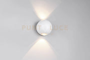 AVISIO APPLIQUE DA ESTERNO LED 4W 500lm, 3000K SFERA BI-EMISSIONE BIANCA IP54 D.10,5CM