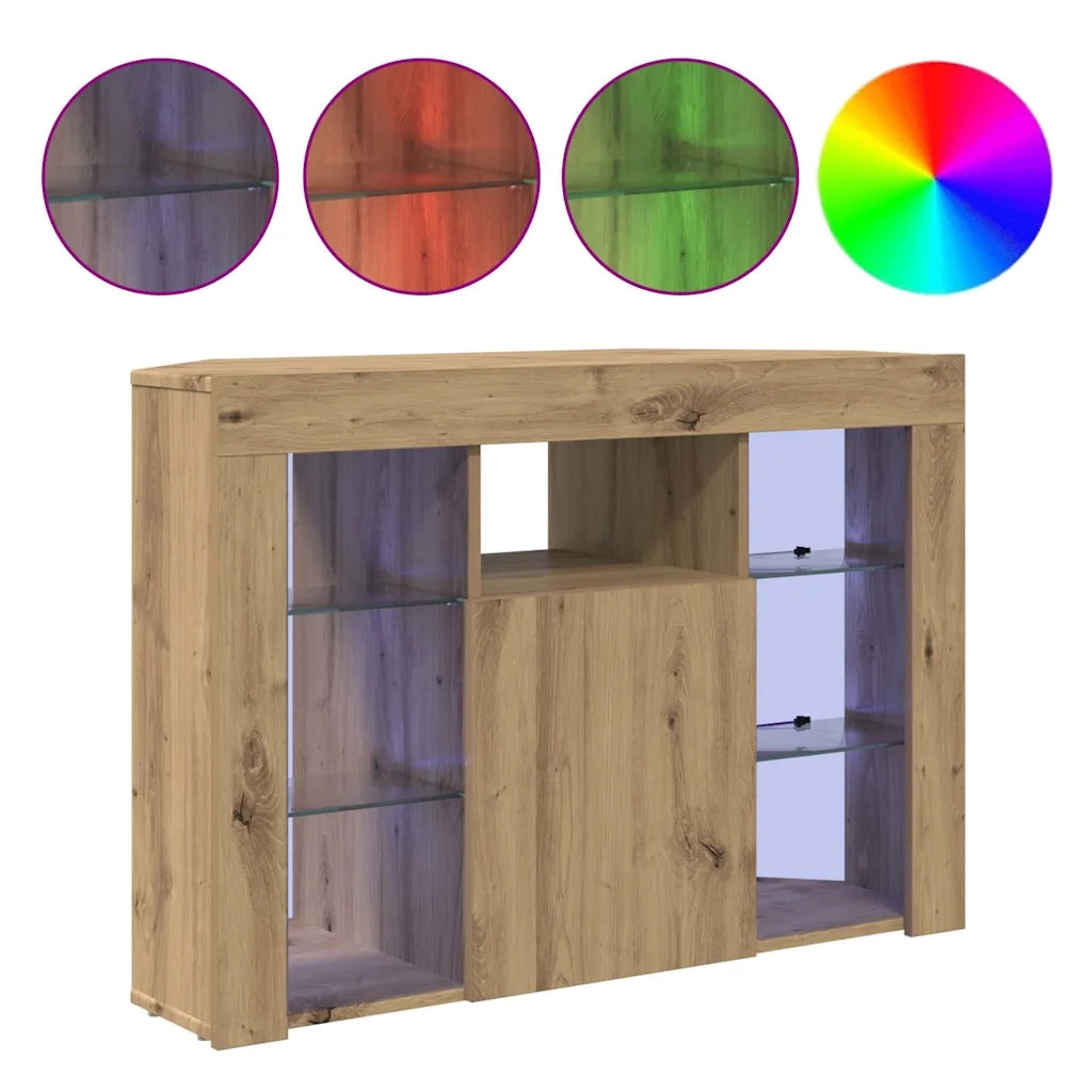 Mobile TV LED Angolare Rovere artigianale 100x40x68cm 889794