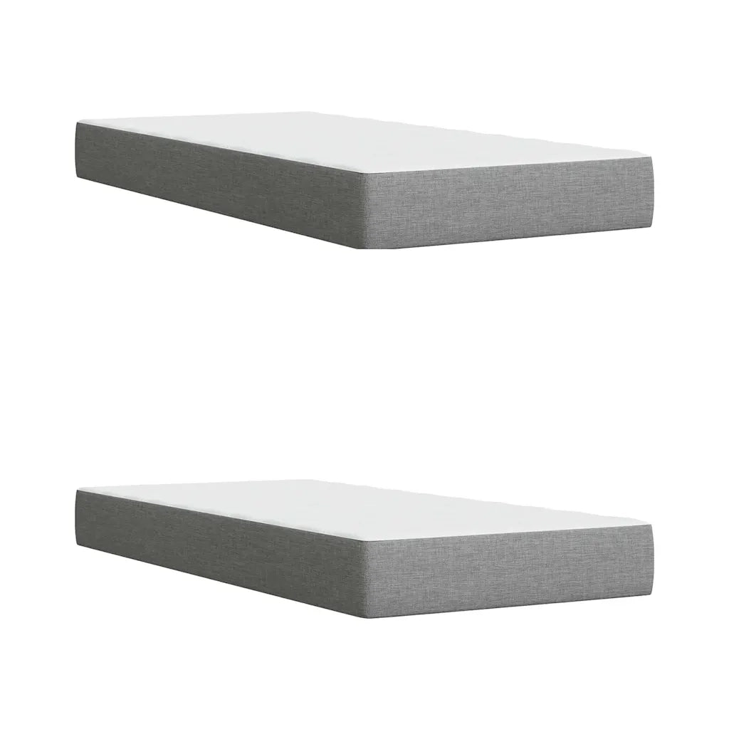Giroletto a Molle con Materasso Grigio Chiaro 200x200cm Tessuto 3287175