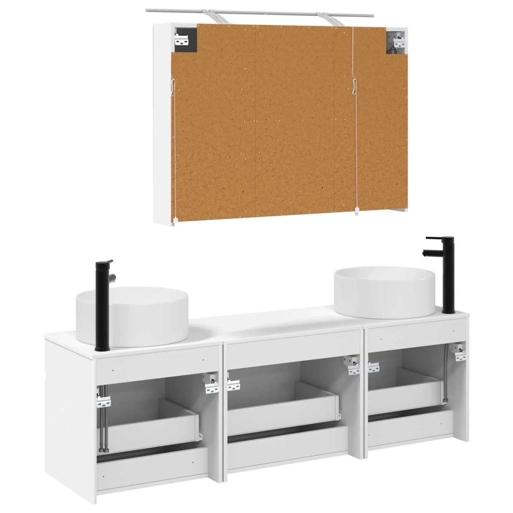 Set di Armadi da Bagno 4 pcs Bianco 100 x 14,5 x 70 cm 3406655