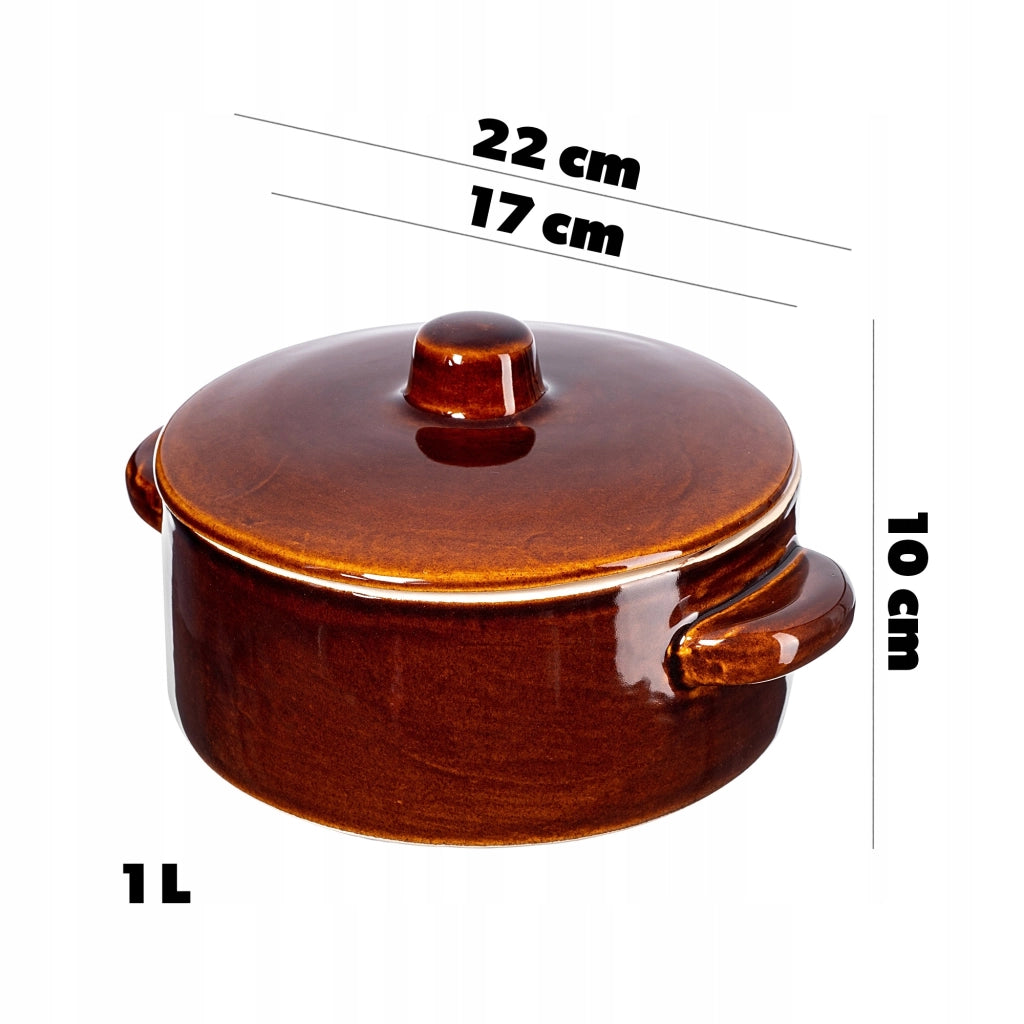 Pentola KADAX per sottaceti: cavolo, cetrioli, strutto, in gres, 1 litro, barile in gres