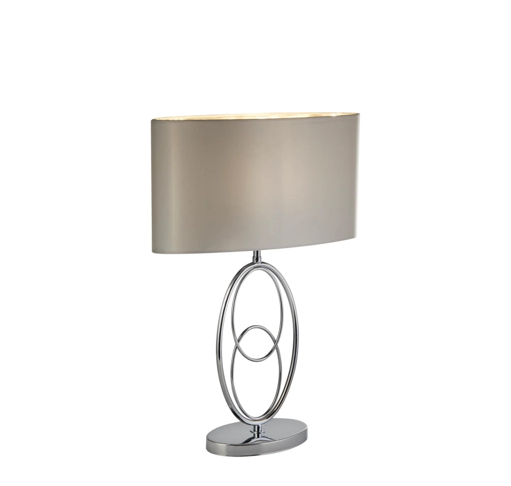 Lampada Da Scrivania Loopy Floor Acciaio Cromo Policarbonato Argento 1 Luce E27