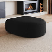 Pouf in tessuto senza montaggio con seduta confortevole e struttura imbottita per soggiorno nero 93 × 22 × 22 cm