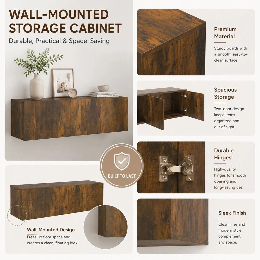 TV Wall Cabinet Smoked Oak 120x30x30 Cm Wood Material