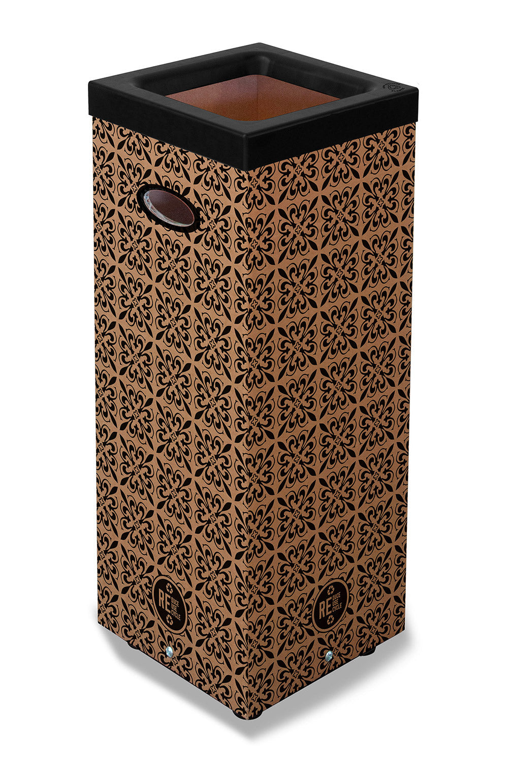 Pattumiera Per Raccolta Rifiuti 28x28xh70 cm in Cartone Con Stampa Grafica G1 Beige