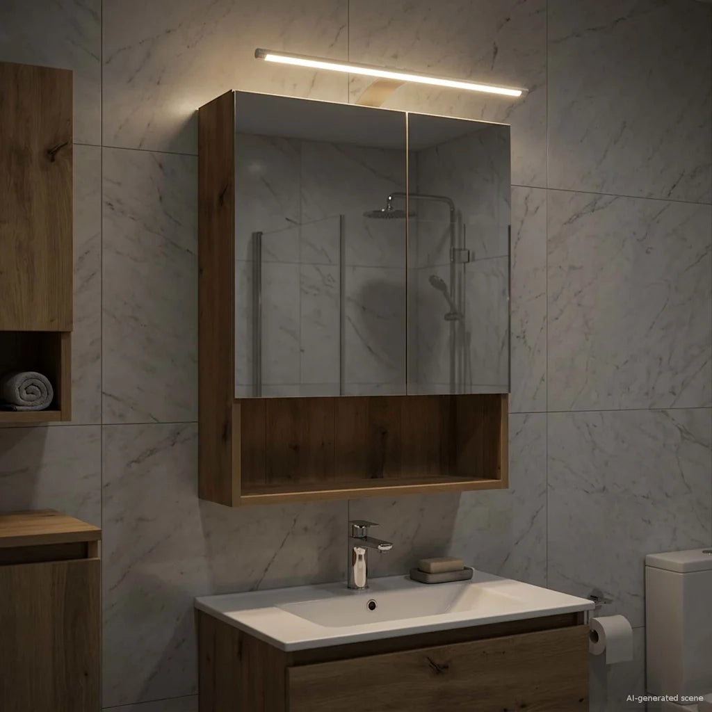 Mobiletto per specchio da bagno con porta Rovere Artigianale 889214