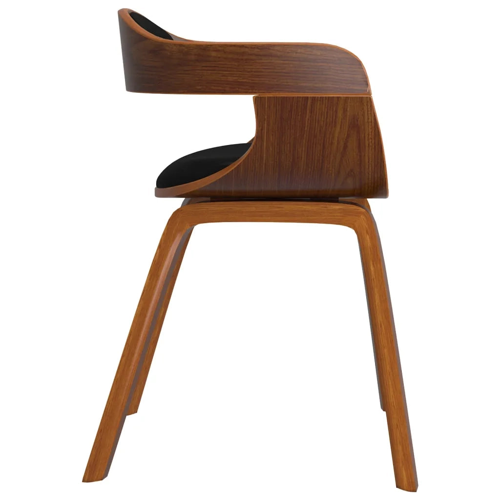 Sedie da Pranzo 6 pz Nere in Legno Curvato e Similpelle cod mxl 28157