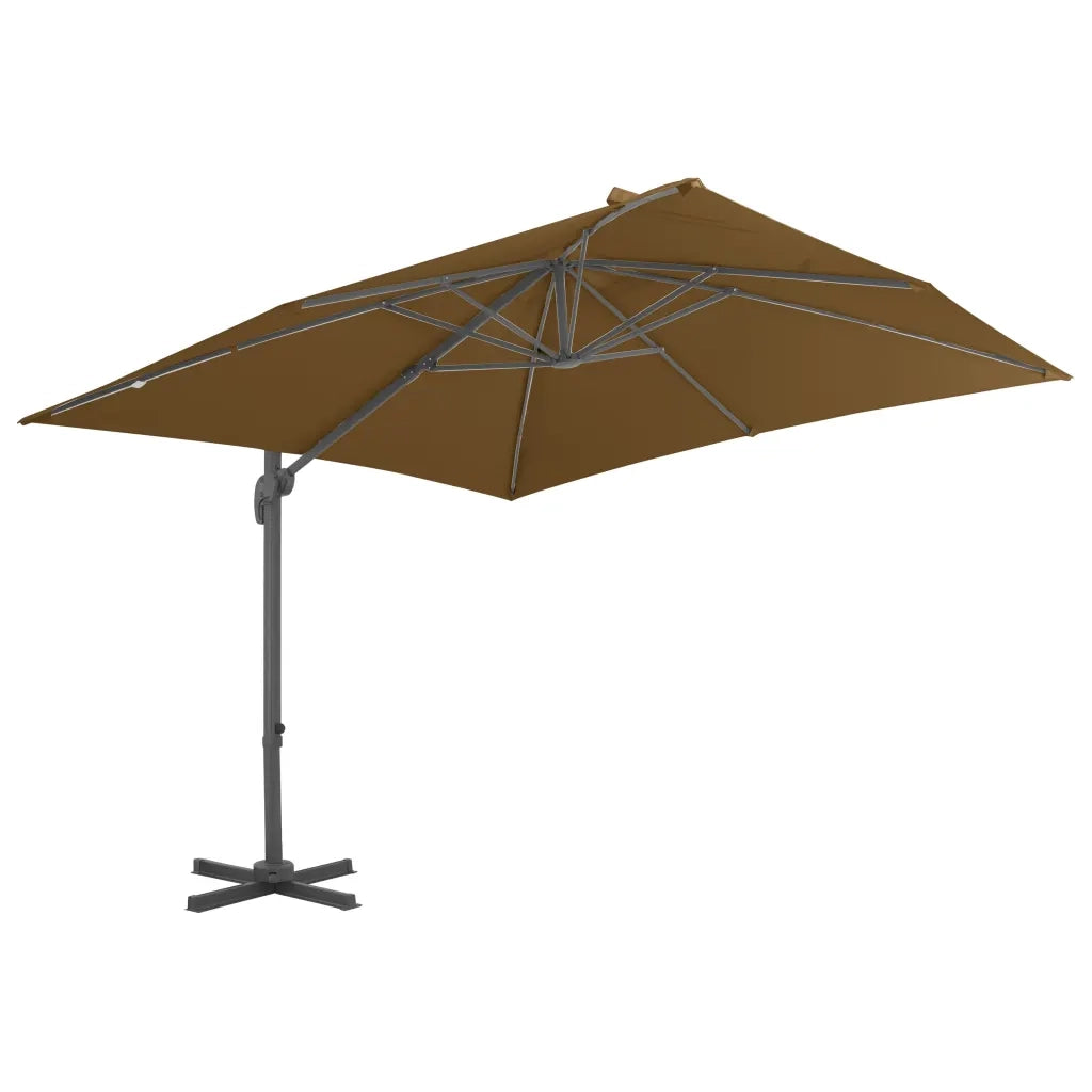 Ombrellone da Giardino con Base Portatile Tortora 276348