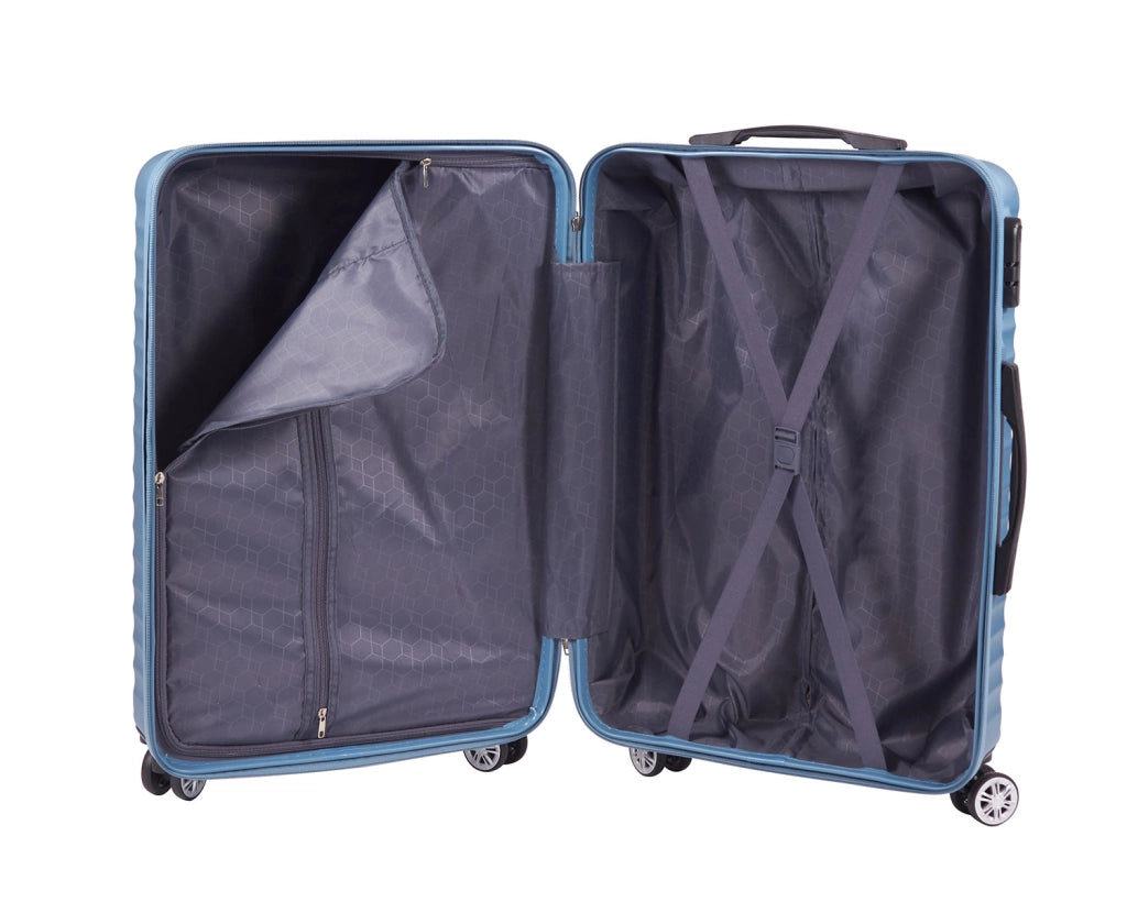 Set 3 Valigie Trolley Rigido 4 Ruote con Combinazione in ABS Ravizzoni Svezia Nero