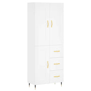 Credenza | Madia | Buffet da pranzo | Armadio da pranzo Bianca 69,5x34x180 cm in Legno Multistrato