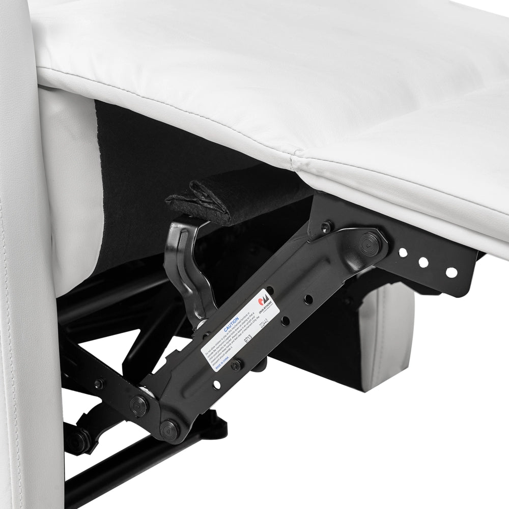 Sedia reclinabile Rivestimento in ecopelle bianca Porta USB Poltrona da soggiorno dal design moderno