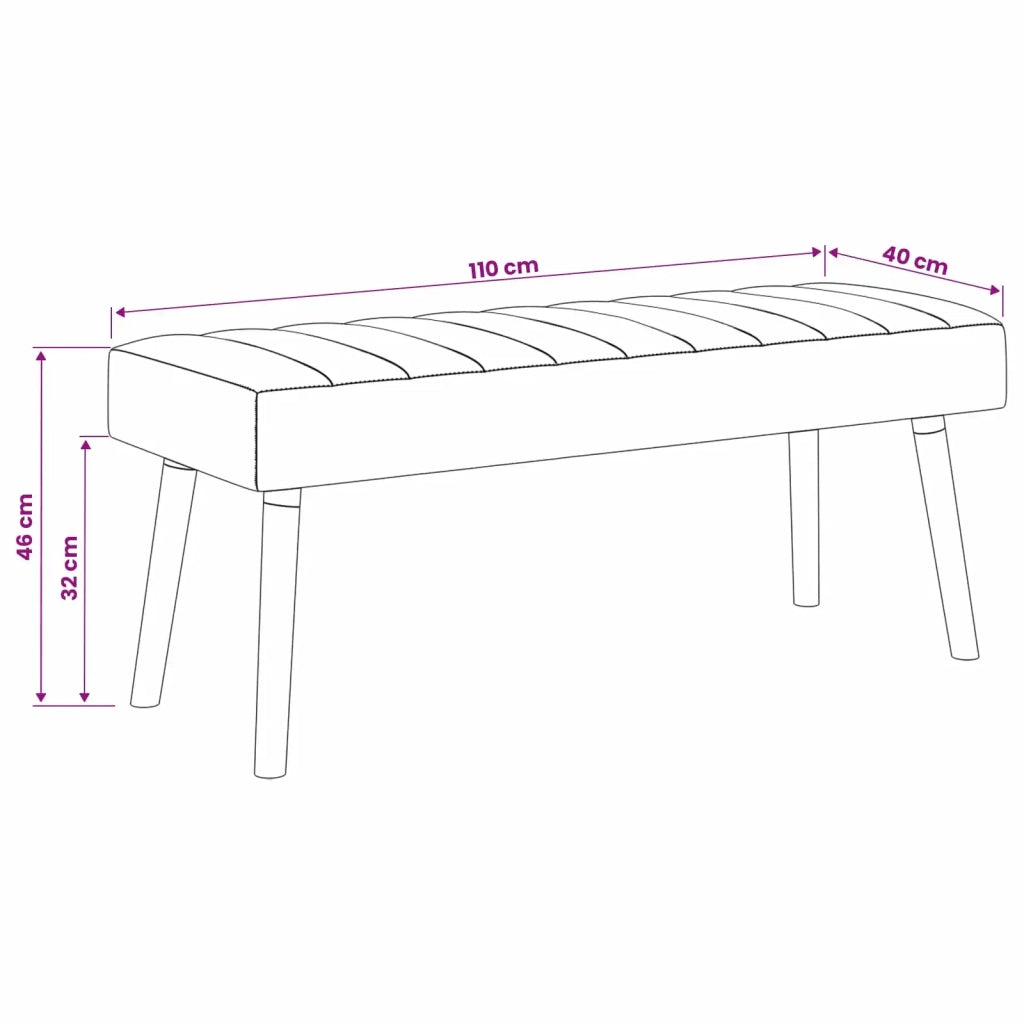 Panchina trapuntata a canale Blu 110 x 40 x 46 cm Tessuto 42038495