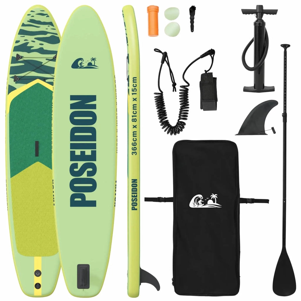 Tavola da Paddle Gonfiabile POSEIDON 366 x 81 x 15 cm Verde per 42039124