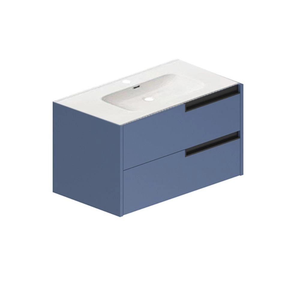 Mobile bagno sospeso Modular colore azzurro con cassetti 80x45x50H