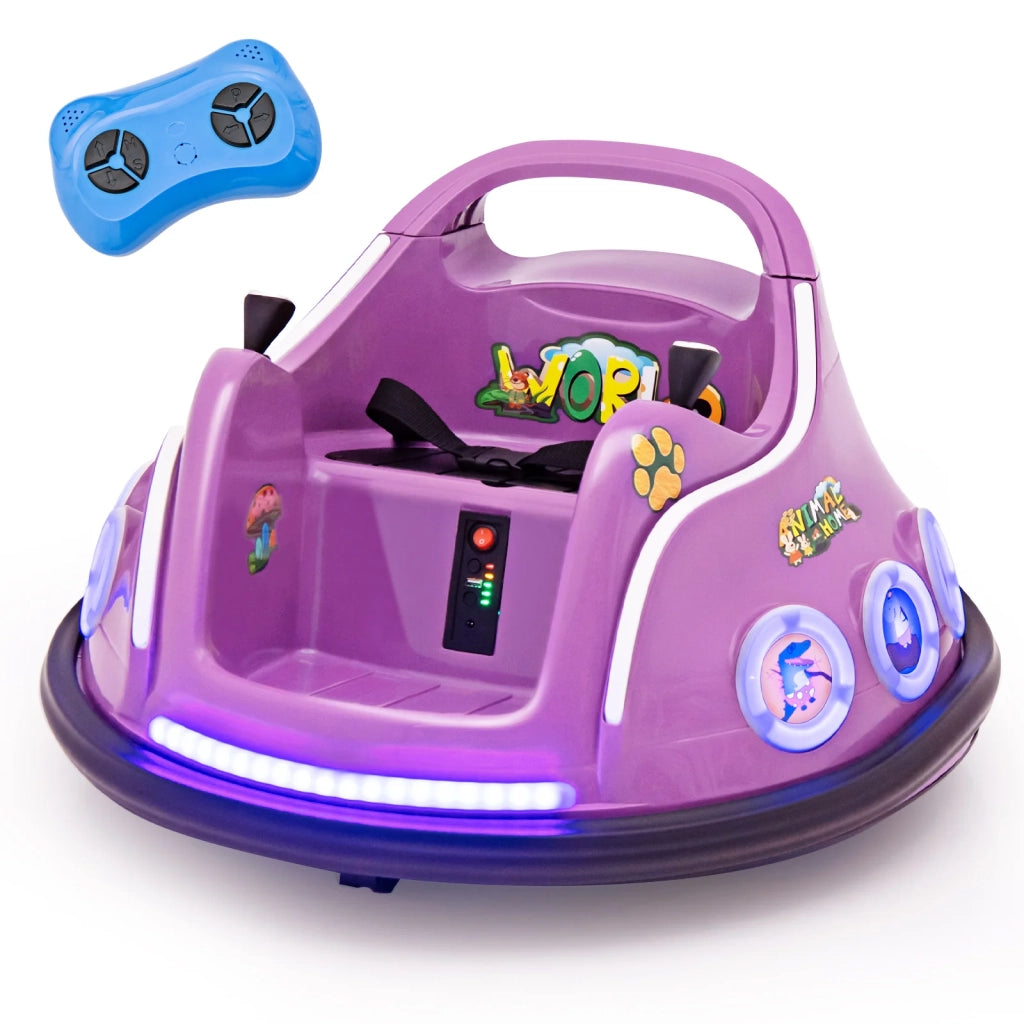 Autoscontro elettrica per bambini 73 x 73 x 43 cm con telecomando luce e musica integrate in plastica viola 20_0010423