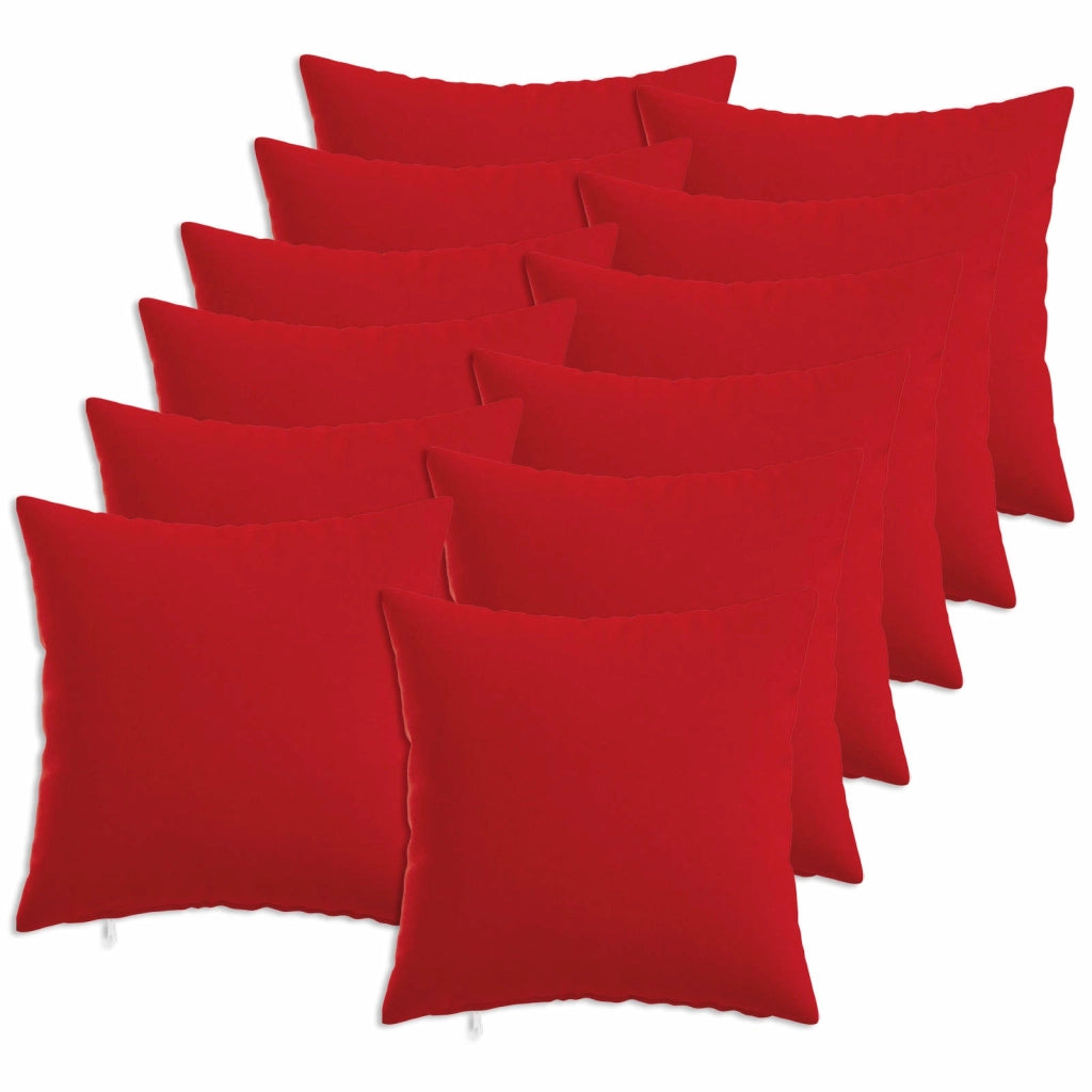 Federa 12 pz HEERLEN Rosso 45 x 45 cm Tessuto 910296