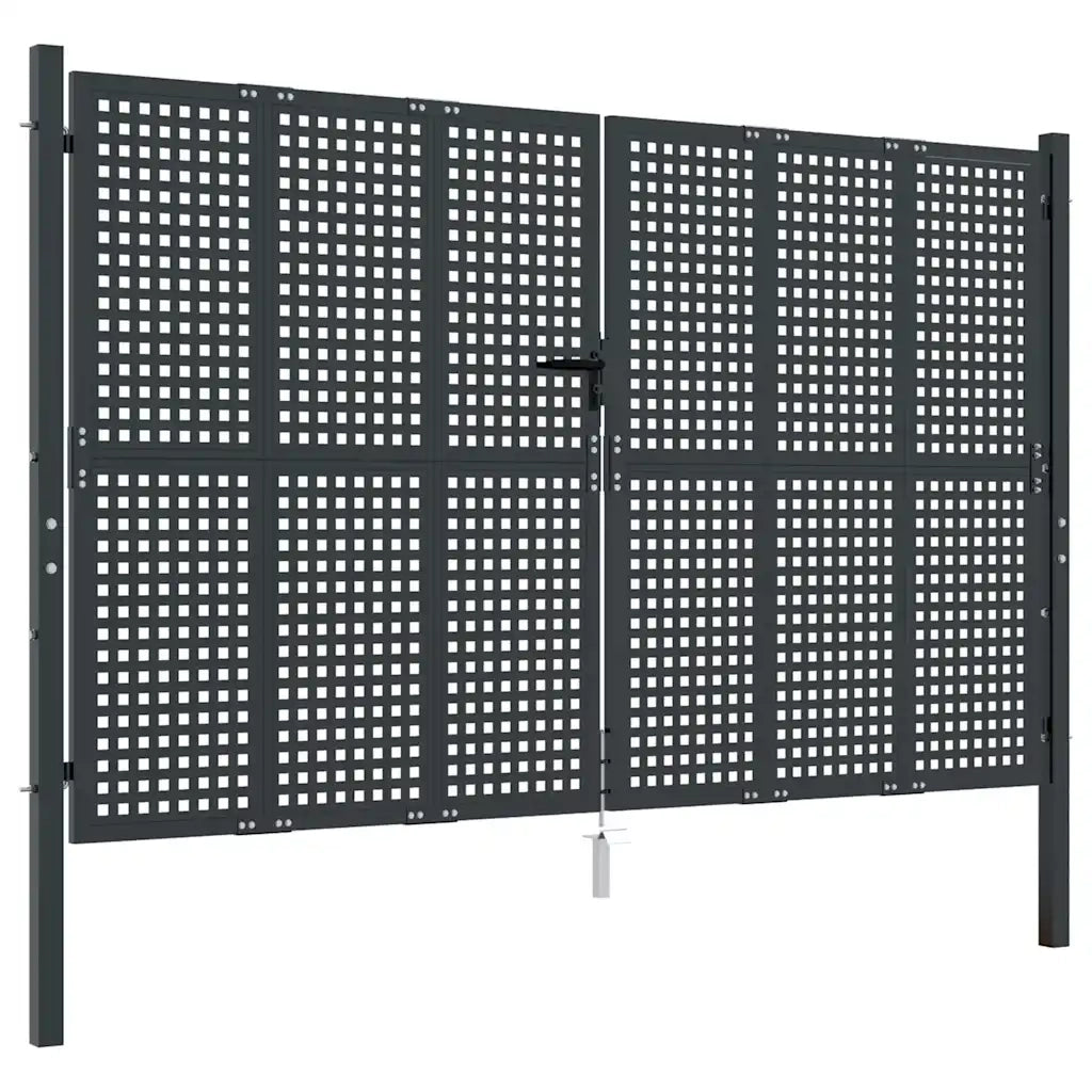 Cancello da Giardino Antracite 300x200 cm in Acciaio 154570