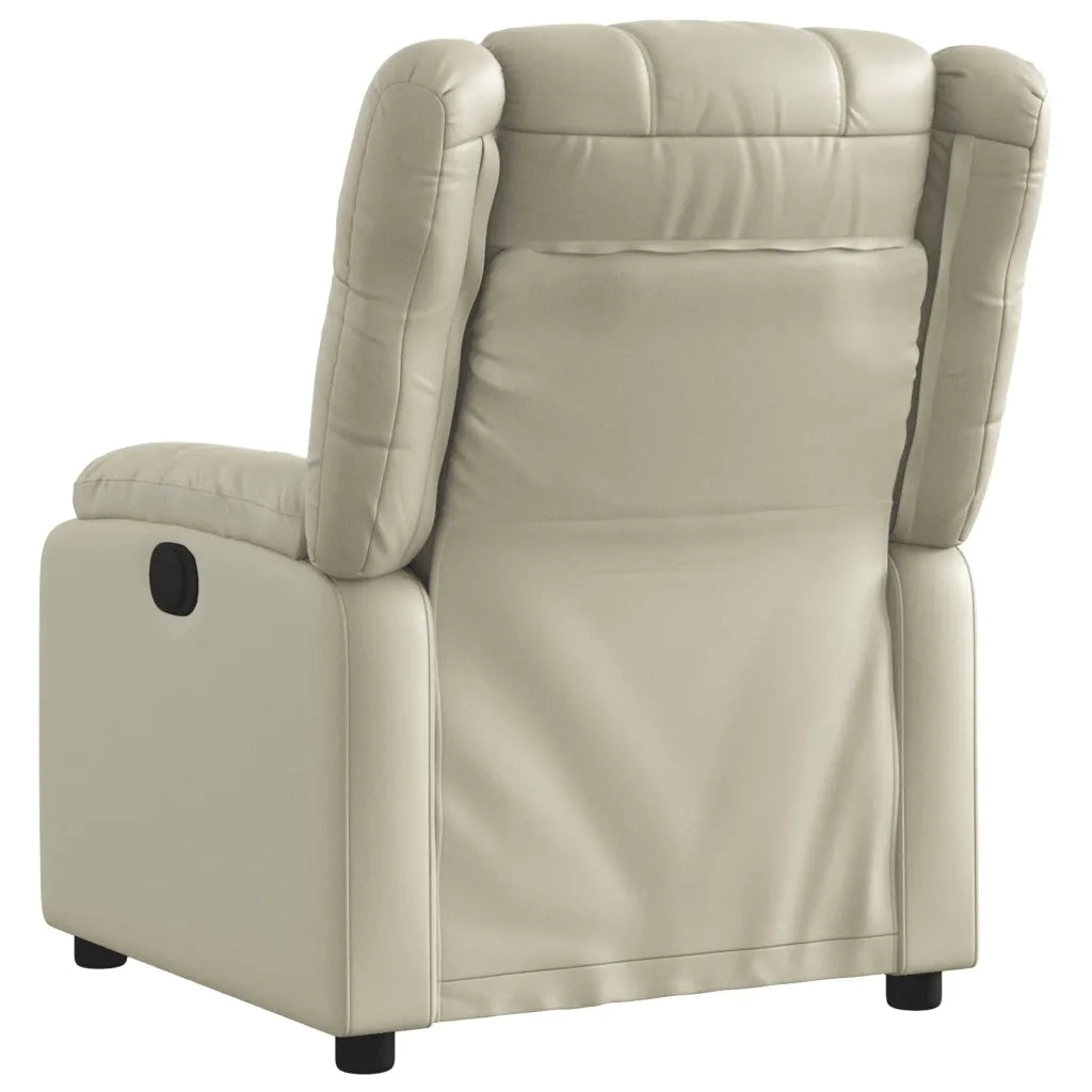 Divano Sedia-Poltrona Reclinabile Crema in Similpelle 304906