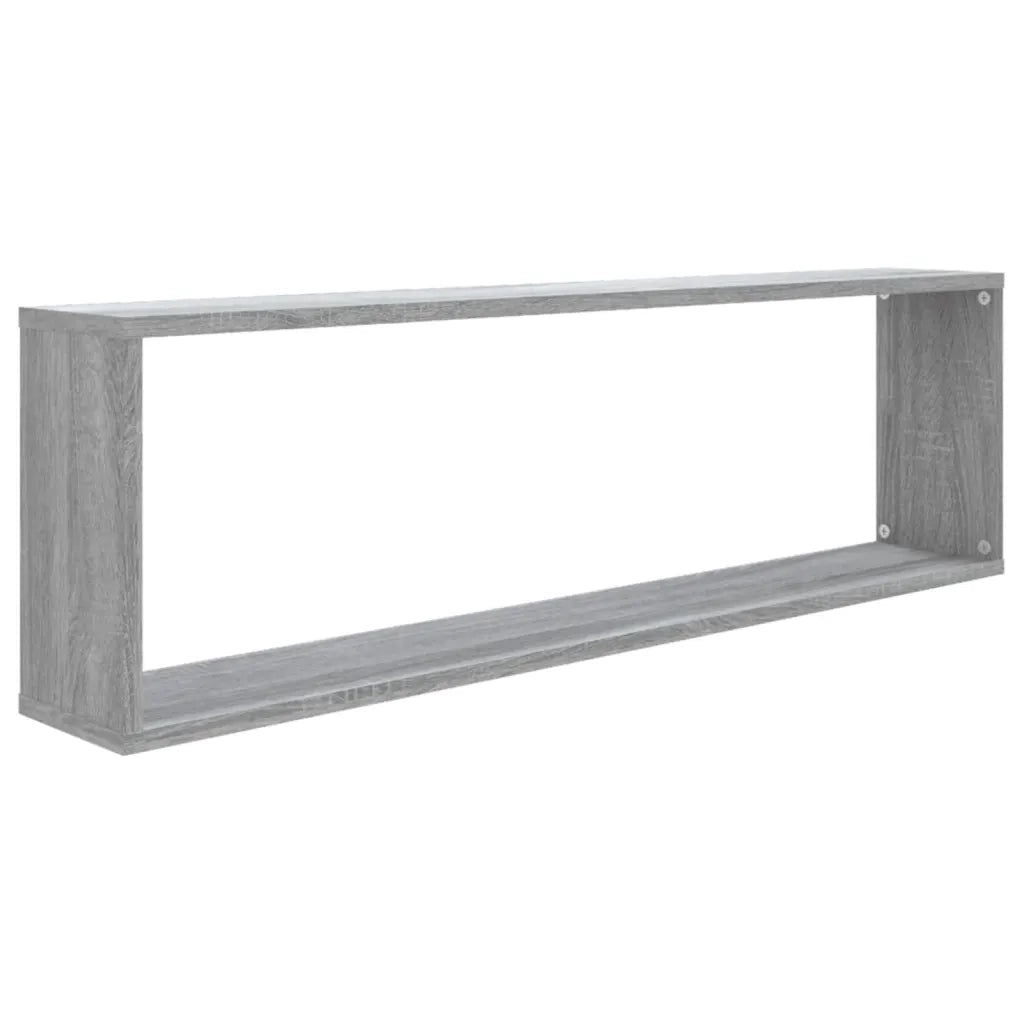 2 pz Mensole Cubo Muro | Mensola a parete Grigio Sonoma 100x15x30 Legno Multistrato