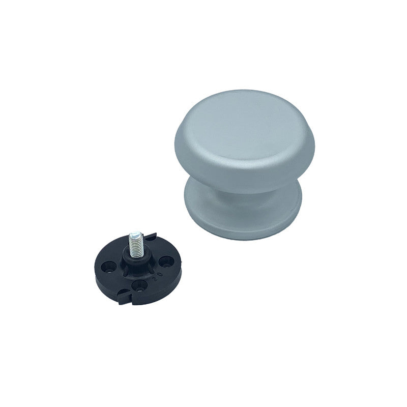 Pomolo fisso per porta SAGUATTI 177/80EB in alluminio argento satinato