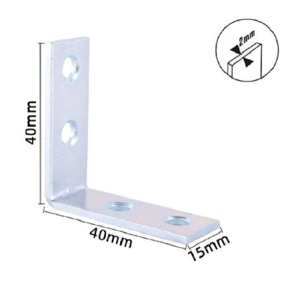 Trade Shop - Set 4 Pz Lastrine Ad Angolo Lastrina Angolare 40x40x15x2mm Con Viti Mobili 57112 -