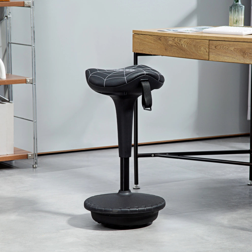 Sgabello da Ufficio Girevole ¨C Xylo ¨C Ergonomico Regolabile in Altezza 65,5-83,5 cm Nero