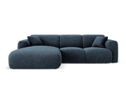 Cosmopolitan Design - Divano angolare sinistro "Nolio" 4 posti in ciniglia blu reale 