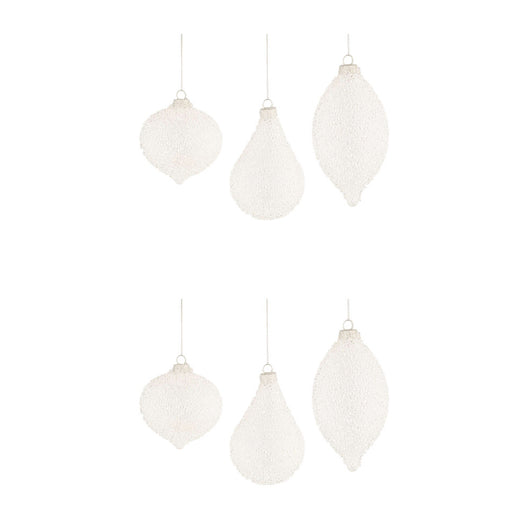 Pendagli di Natale in Vetro Bianche effetto Neve Freeze