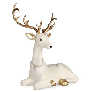 Renna Natalizia Marilou Seduta Bianca 51 cm