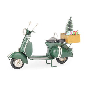 Decorazione Natalizia Vespa Verde con Pino 21 cm Bizzotto