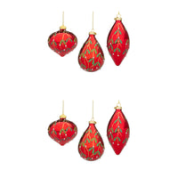 Pendagli di Natale in Vetro Verde con Stelle Oro Astral