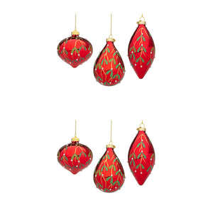 Pendagli di Natale in Vetro Verde con Stelle Oro Astral