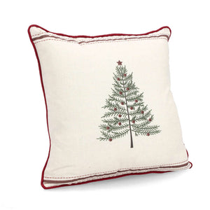 Cuscino Natalizio Bianco con Albero di Natale 45x45 Bizzotto