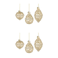 Pendagli di Natale in Vetro Champagne con Brillanti e Perle Beloved