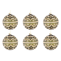 Palline di Natale in Vetro Verde e Perline Beloved Diametro: 80 mm