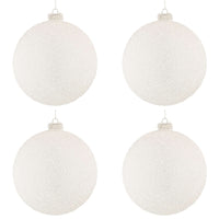 Palline di Natale in Vetro Bianche effetto Neve Freeze Diametro: 100 mm