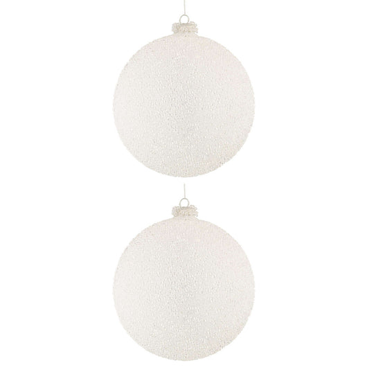 Palline di Natale in Vetro Bianche effetto Neve Freeze Diametro: 150 mm